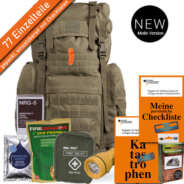 Notfallrucksack GEN2 Basic 65 Liter gefüllt - PrepBag