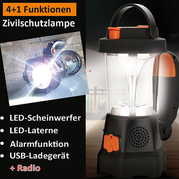 Dynamo Zivilschutzlampe mit Radio
